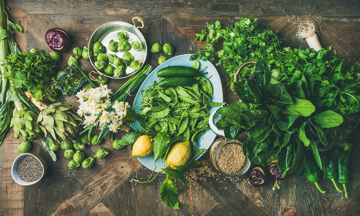 healthy green leafy vegetables