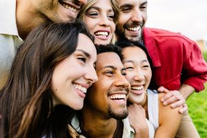 healthy people smiling