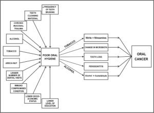 How poor oral hygiene and other factors may cause oral cancer. Mathur, R and colleagues.1
