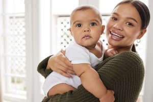 mother and baby with healthy gut microbiome