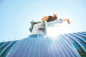 woman with high energy
