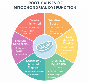 Root causes of mitochondrial dysfunction