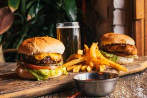 burgers and processed American food
