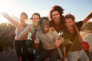 happy healthy young people